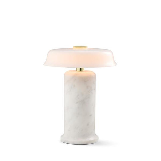 TRIP No. 2 portable table lamp, white Carrara/opal glossy • Design by Us