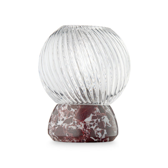 Twist of Marble tealight holder, bordeaux/clear • Design by Us