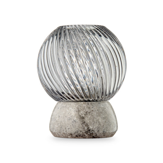 Twist of Marble tealight holder, silver/smoke • Design by Us