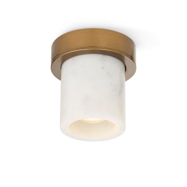 Miss Marble spotlight, burnished brass and white Carrara • Design by Us