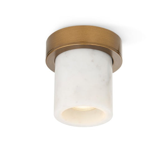 Miss Marble spotlight, burnished brass and white Carrara • Design by Us