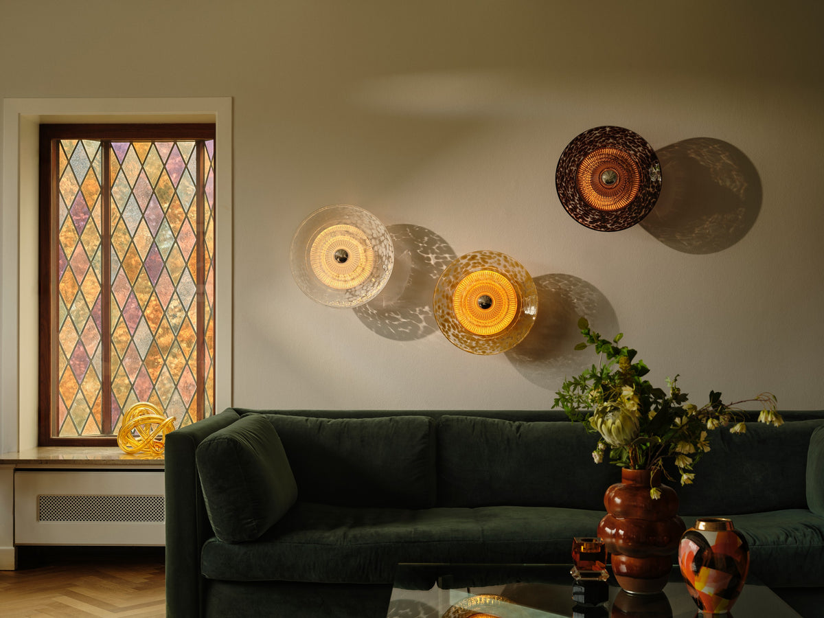 Disco Rama wall light, clear • Design by Us