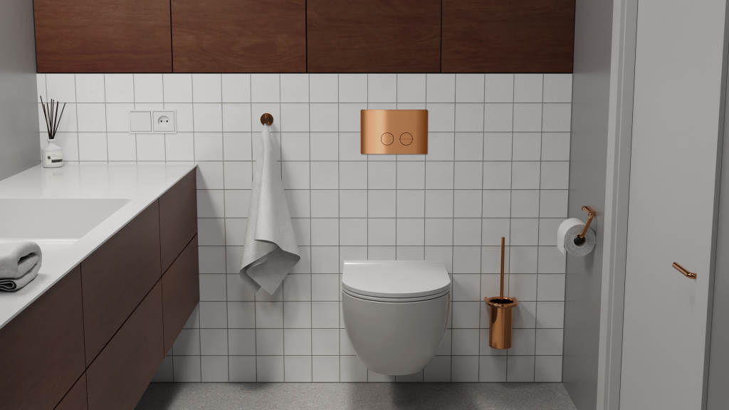 Toiletrulleholder, kobber finish • d line - Copenhagenhomedesign