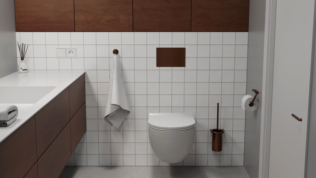 Betjeningplade til toilet, bronze/bruneret finish • d line - Copenhagenhomedesign