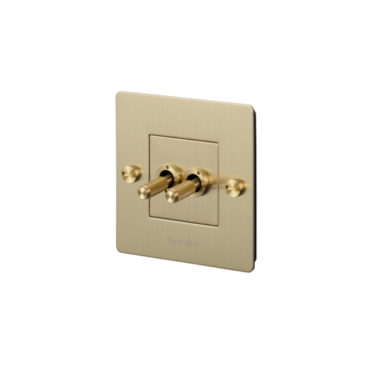 1G double toggle switch in brass • Buster + Punch