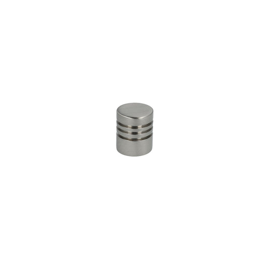Hanstholm ribbed cylindrical furniture knob, stainless steel look