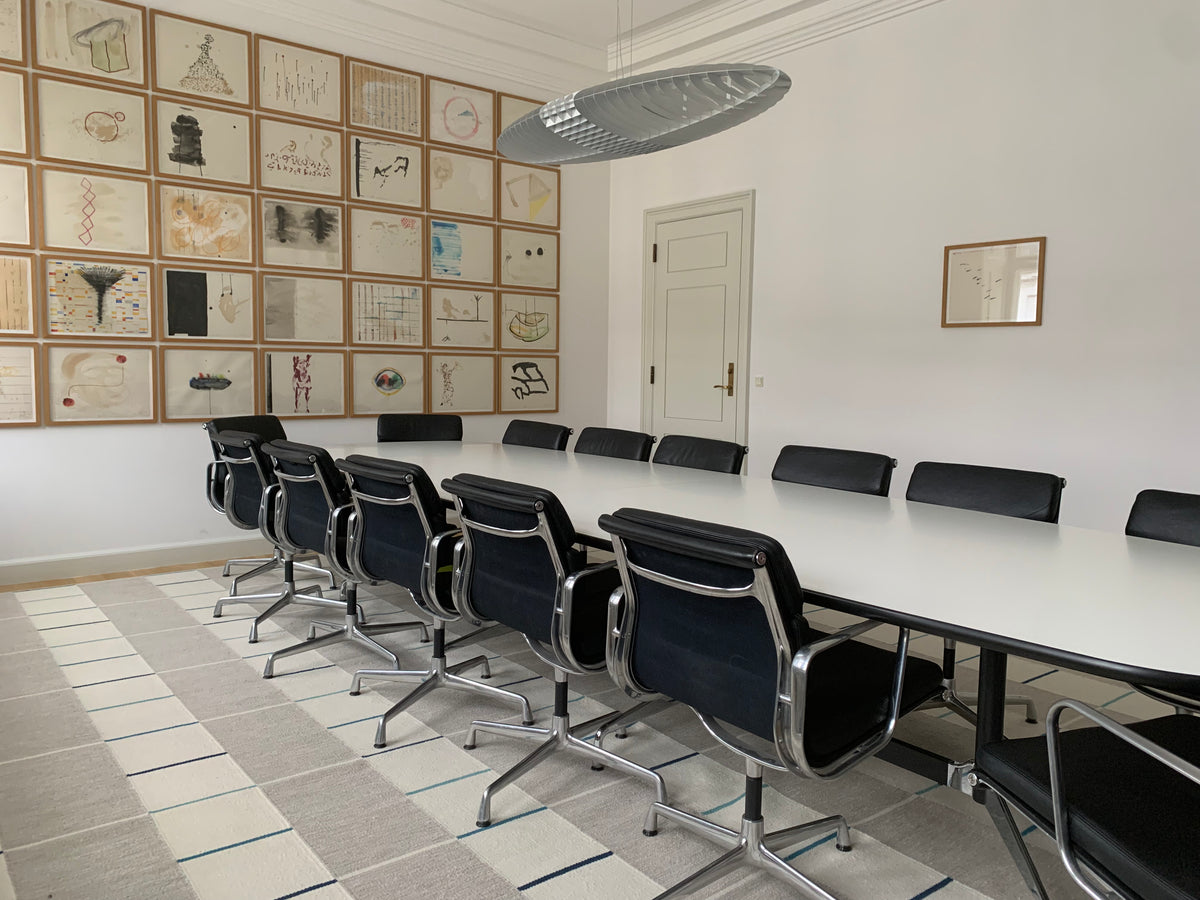 Tæppe VK-11, grå/hvid/blå • NORDICMODERN - Copenhagenhomedesign