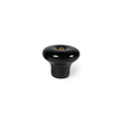 Lyngby black porcelain knob with brass screw, 31 mm • Chr. Jørgensen