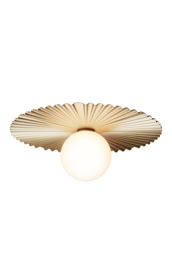 Liila Muuse væg- og loftlampe, nordic gold / opal • NUURA - Copenhagenhomedesign