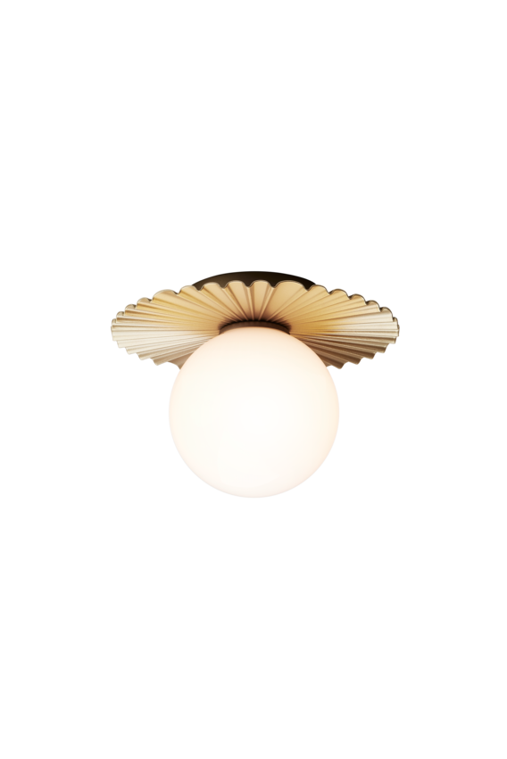 Liila Muuse væg- og loftlampe, nordic gold / opal • NUURA - Copenhagenhomedesign