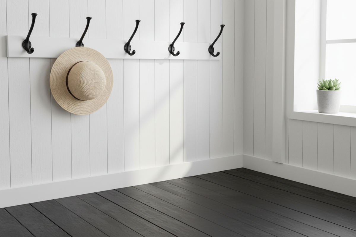 Lund • Single hat hook, black, 120 mm - Copenhagenhomedesign