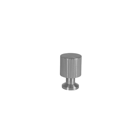 Marienlund linear-textured cabinet knob, stainless steel look – height 25 mm