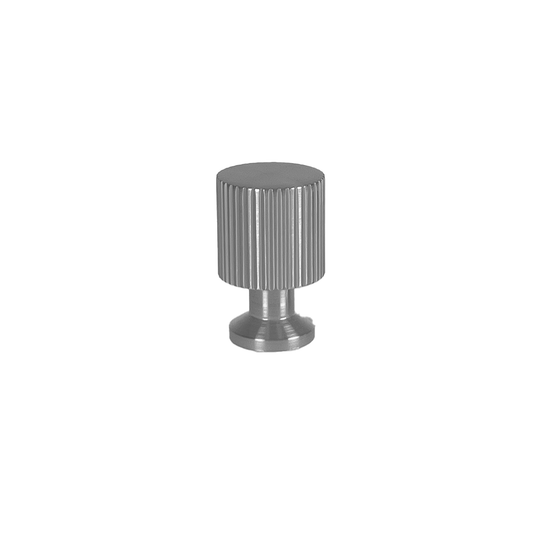 Marienlund linear-textured cabinet knob, stainless steel look – height 33 mm