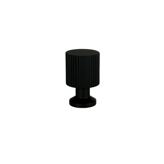 Marienlund linear-textured cabinet knob, matt black – height 33 mm