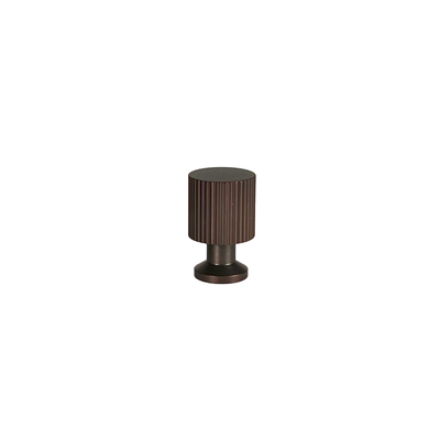 Marienlund linear-textured cabinet knob, browned brass look – height 25 mm • Chr. Jørgensen