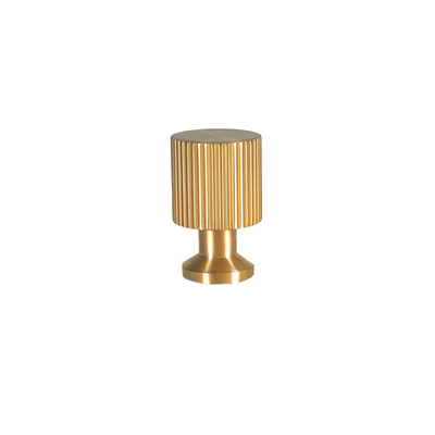 Marienlund linear-textured cabinet knob, lacquered brushed brass – height 33 mm • Chr. Jørgensen