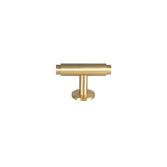 Hasseris T-bar cabinet knob in brushed brass, lacquered