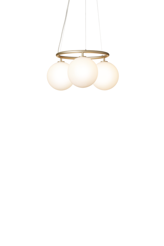 Miira 3 Circular chandelier, brass / opal • NUURA