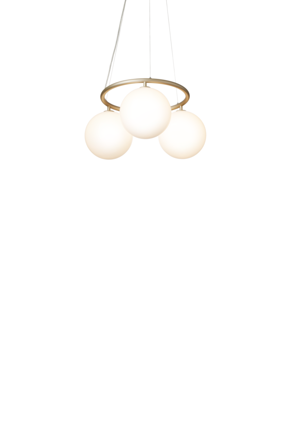 Miira 3 Circular lysekrone, brass / opal • NUURA - Copenhagenhomedesign