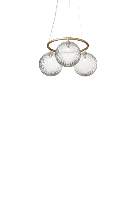 Miira 3 Circular lysekrone, brass / optic clear • NUURA - Copenhagenhomedesign