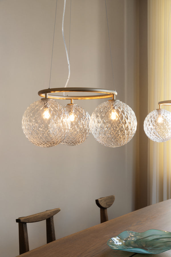 Miira 3 Circular lysekrone, brass / optic clear • NUURA - Copenhagenhomedesign