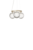 Miira 3 Circular chandelier, brass / optic clear • NUURA