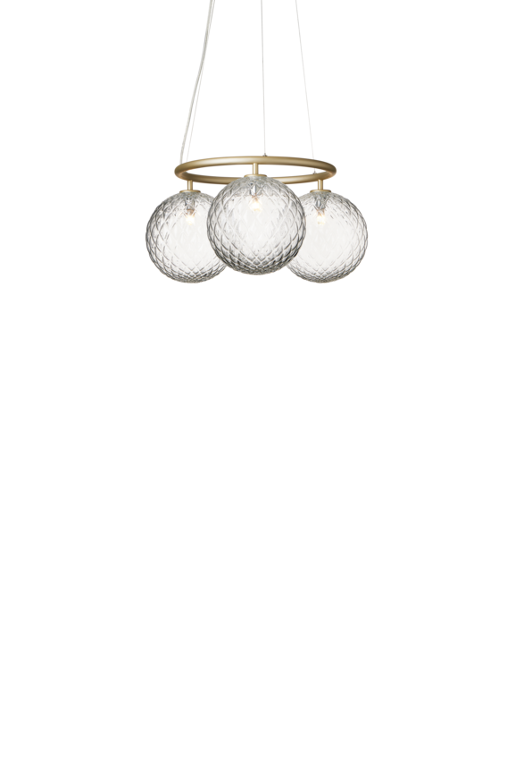 Miira 3 Circular lysekrone, brass / optic clear • NUURA - Copenhagenhomedesign