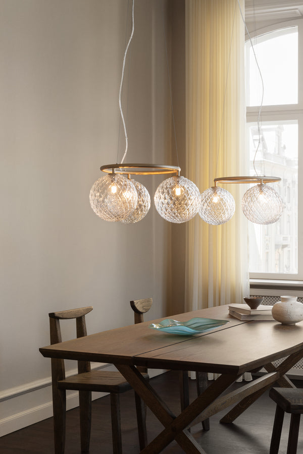 Miira 3 Circular lysekrone, brass / optic clear • NUURA - Copenhagenhomedesign