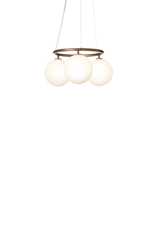 Miira 3 Circular chandelier, dark bronze / opal • NUURA
