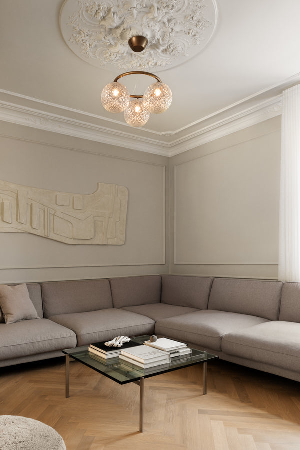 Miira 3 Circular lysekrone, dark bronze / optic clear • NUURA - Copenhagenhomedesign