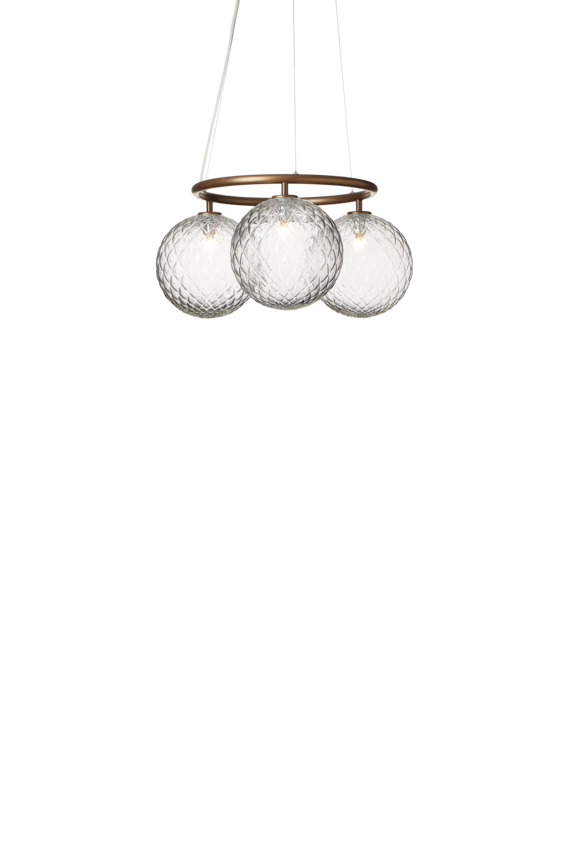 Miira 3 Circular lysekrone, dark bronze / optic clear • NUURA - Copenhagenhomedesign
