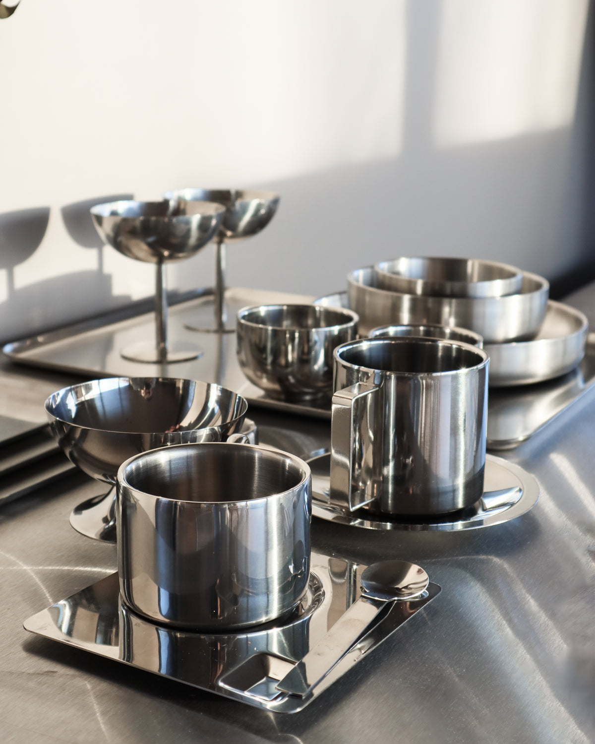 Kaffesæt Cappuccino TRIO rustfrit stål • NICHBA - Copenhagenhomedesign