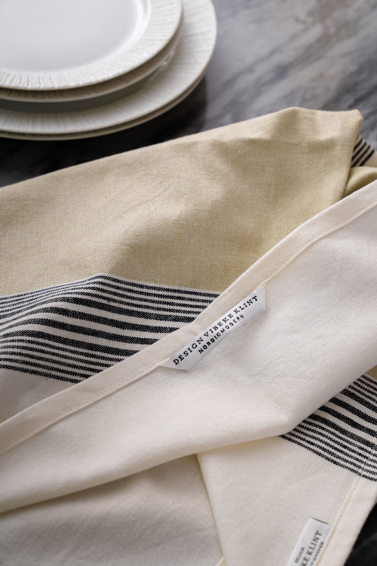 Tea towels, viskestykker (2 stk.), oliven/sort/hvid • NORDICMODERN - Copenhagenhomedesign