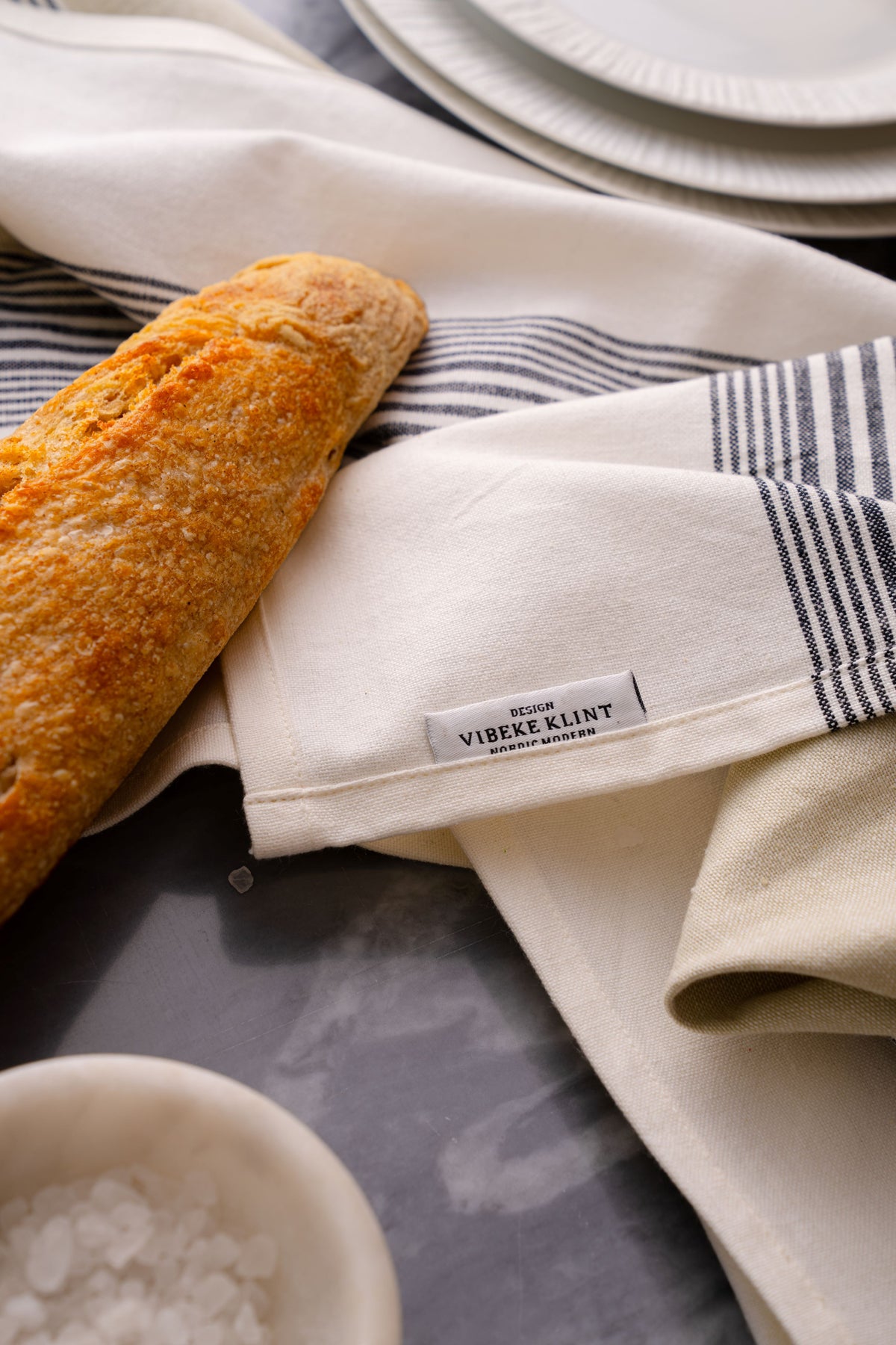 Tea towels, viskestykker (2 stk.), oliven/sort/hvid • NORDICMODERN - Copenhagenhomedesign