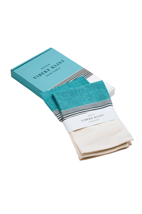 Tea towels (2 pcs.), blue/black/white • NORDICMODERN