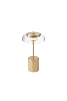 Blossi Table Mini, portable bordlampe, nordic gold / klar • NUURA - Copenhagenhomedesign