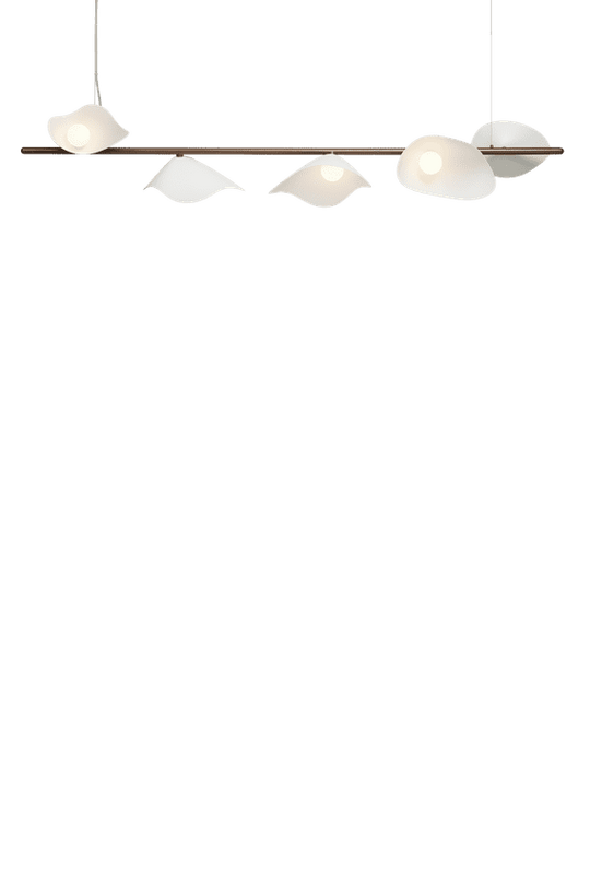 Florii 5 Linear pendant light, dark bronze / white • NUURA