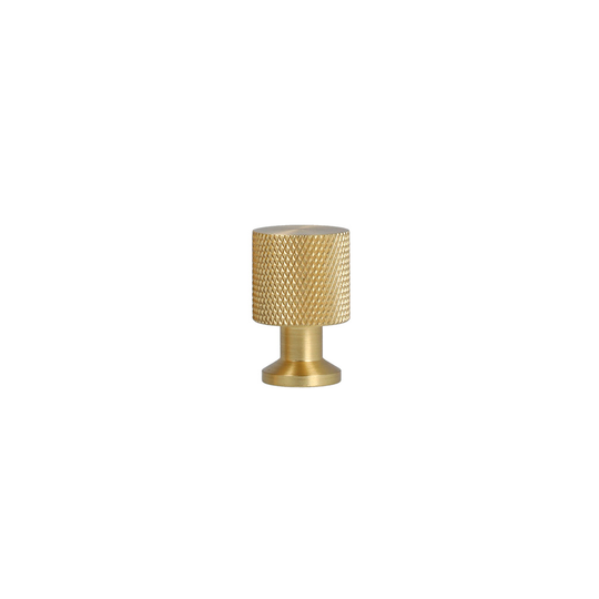 Nyboder diamond-cut cabinet knob, lacquered brass – height 25 mm