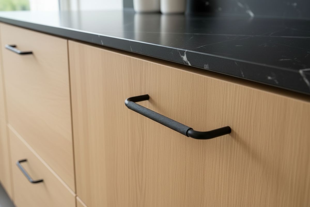 Køkkengreb med diamond cut i sort - Østerbro • Chr. Jørgensen - Copenhagenhomedesign