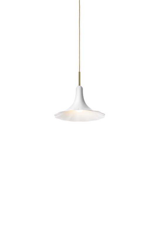 Petalii 1 pendant light, polished brass / opal • NUURA