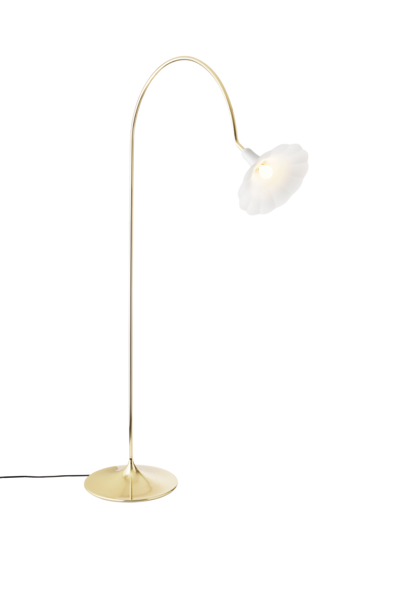 Petalii Floor gulvlampe, polished brass / opal • NUURA - Copenhagenhomedesign