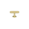 Ryvang T-bar cabinet knob with linear texture in brushed brass, unlacquered • Chr. Jørgensen