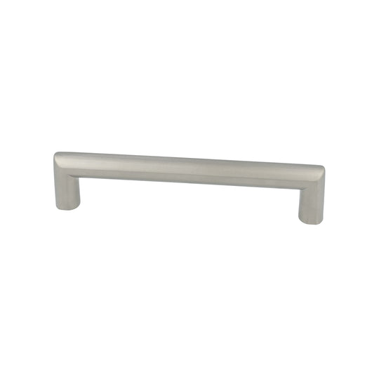 Stenløse handle with ribbed detailing, matt nickel-plated