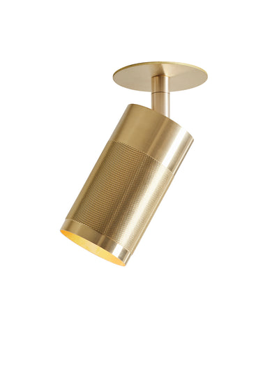 Patrone ceiling spotlight with cover plate, clip fit, untreated brass • Thorup Copenhagen