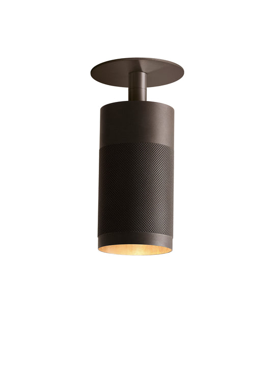 Patrone ceiling spotlight with cover plate, clip fit, burnished brass • Thorup Copenhagen
