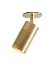 Patrone ceiling spotlight with cover plate, box fit, untreated brass • Thorup Copenhagen