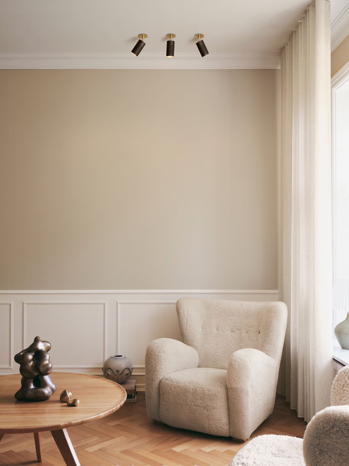 Patrone loftspot med dækplade - box fit, sortbruneret og messing • Thorup Copenhagen - Copenhagenhomedesign