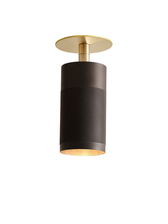 Patrone ceiling spotlight with cover plate, clip fit, burnished brass • Thorup Copenhagen