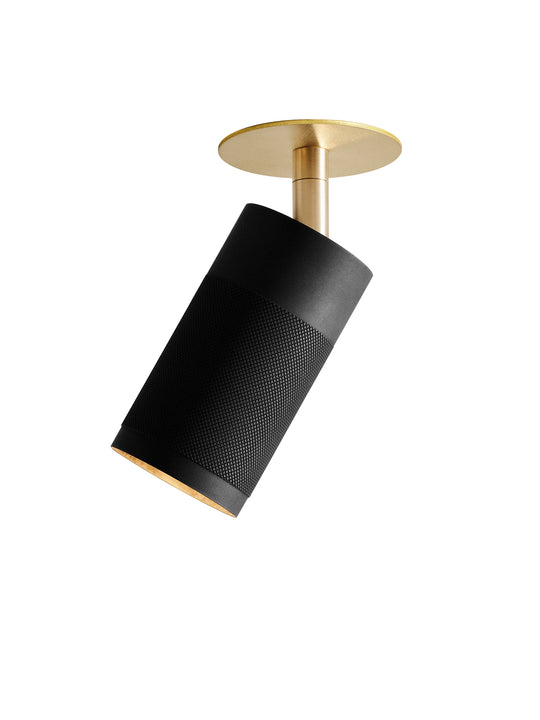 Patrone ceiling spotlight with cover plate, clip fit, blackened brass • Thorup Copenhagen