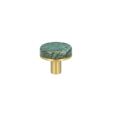 Trørød cabinet knob in green marble and lacquered brushed brass • Chr. Jørgensen